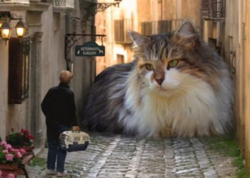 В аэропорту Гонконга оживили мем: гигантский интерактивный «Кэтзилла» спит прямо в зале прилетов