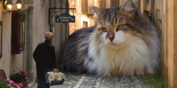 В аэропорту Гонконга оживили мем: гигантский интерактивный «Кэтзилла» спит прямо в зале прилетов