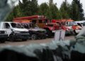 В ГСЧС продемонстрировали норвежской делегации поврежденную в результате вражеской атаки технику спасателей